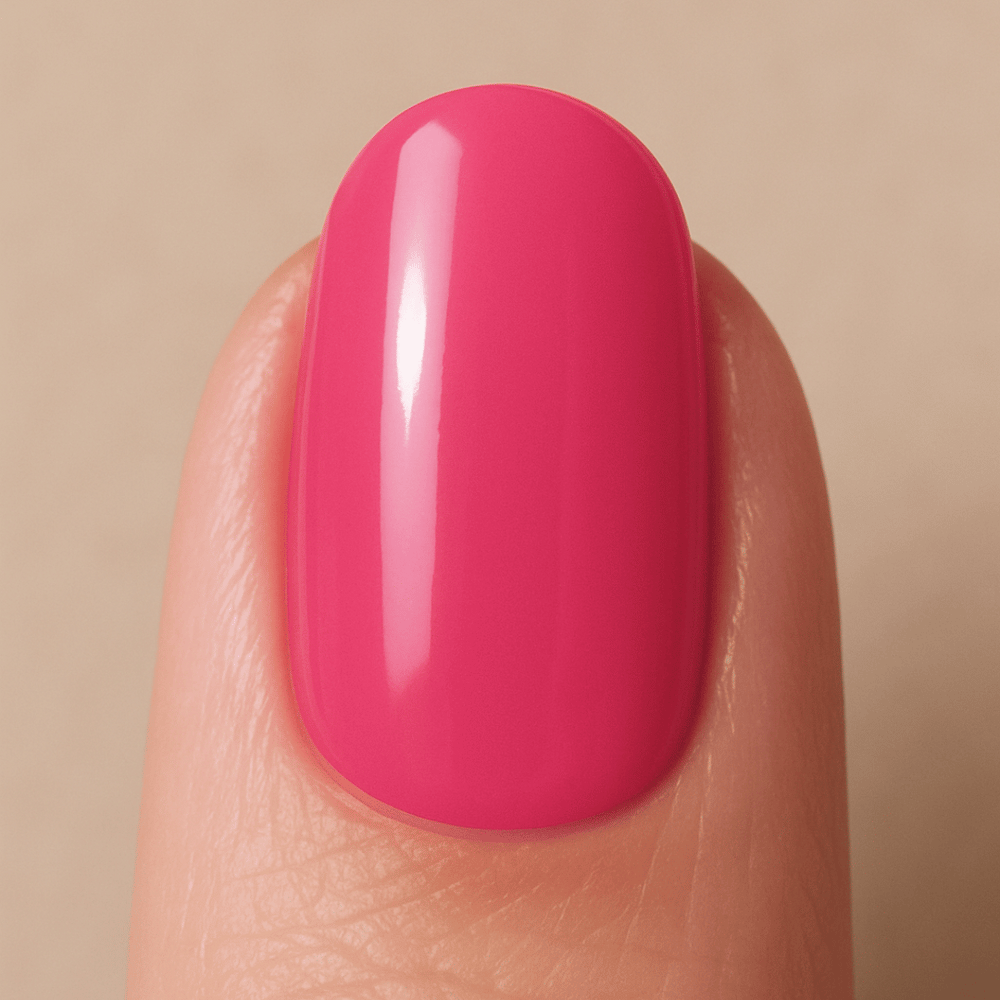 Belle Beauty Dusty Rose Builder Gel applied to a nail