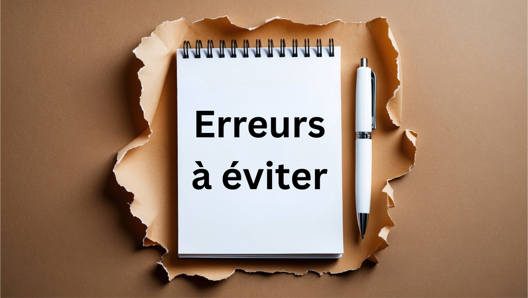 carnet et stylo notant les erreurs à éviter