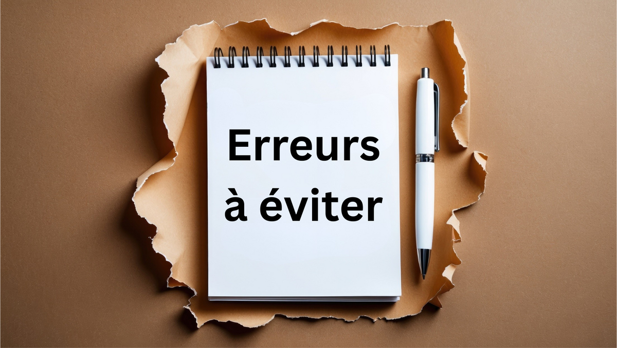 carnet et stylo notant les erreurs à éviter