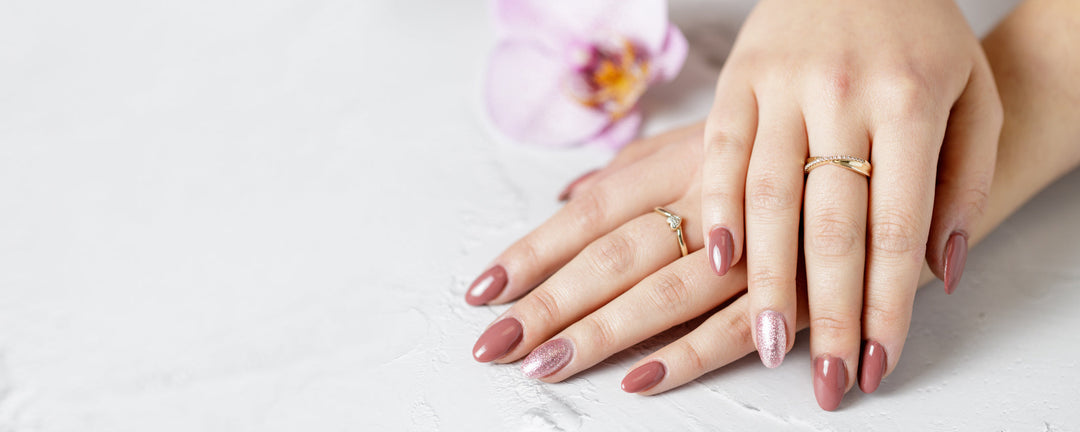 relaxed posed hands with fresh manicure