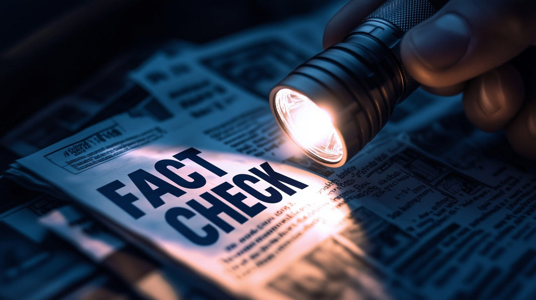 torch shining on newspaper 