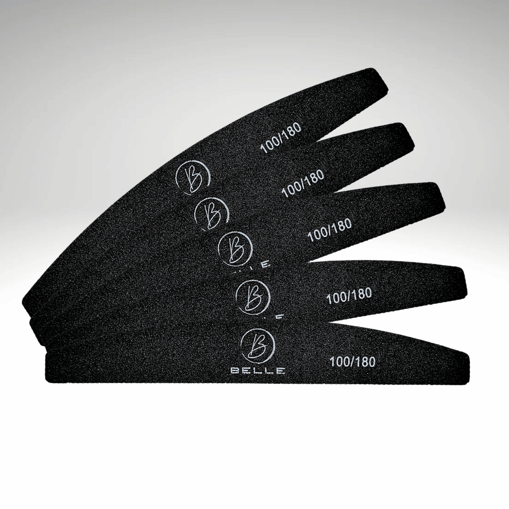 5x Profi Nagelfeile Weiß Gebogen – Körnung 100/180, Desinfizierbar, Made In Germany